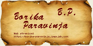 Borika Paravinja vizit kartica